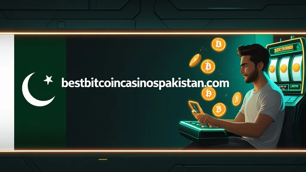 سائٹ کا نام، پاکستان کا جھنڈا اور روشن سلاٹ کیبنٹ کے سامنے ایک کھلاڑی